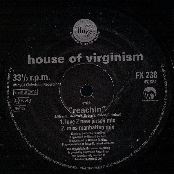 House Of Virginism : Reachin (12", Single)