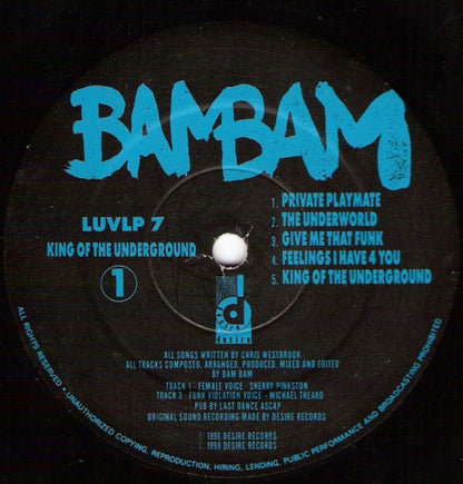 Bam Bam : King Of The Underground (LP, Album)