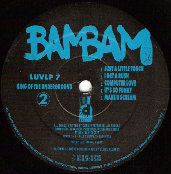 Bam Bam : King Of The Underground (LP, Album)