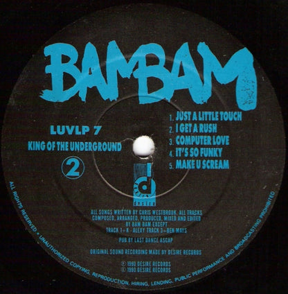 Bam Bam : King Of The Underground (LP, Album)