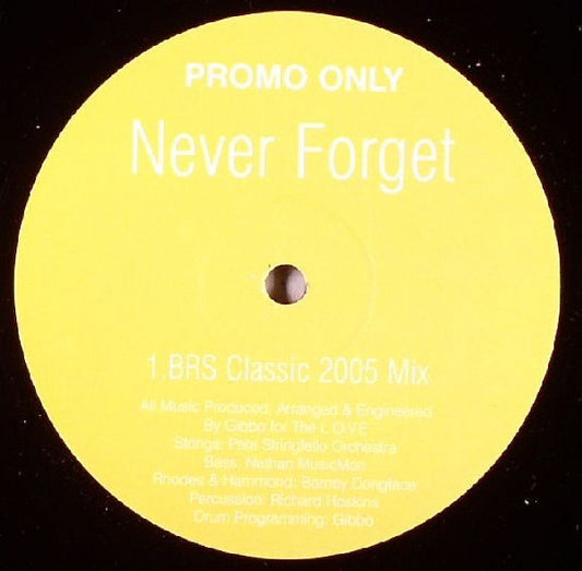 BRS : Never Forget (12", Promo, Unofficial)