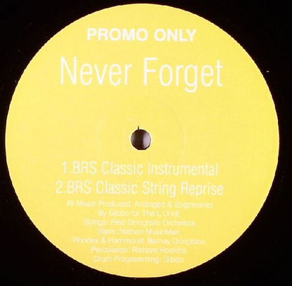 BRS : Never Forget (12", Promo, Unofficial)