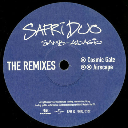 Safri Duo : Samb-Adagio (The Remixes) (12")