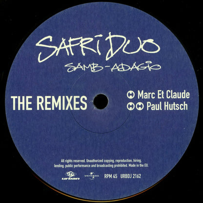 Safri Duo : Samb-Adagio (The Remixes) (12")