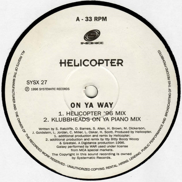 Helicopter : On Ya Way (12")