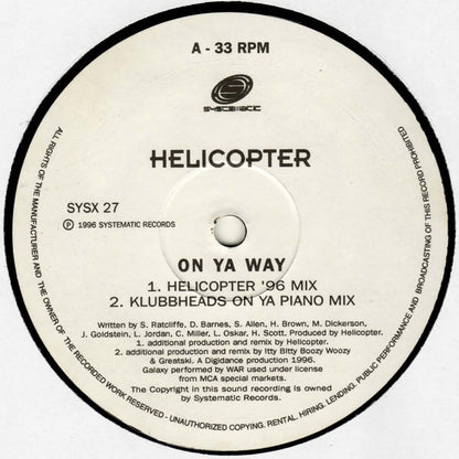 Helicopter : On Ya Way (12")