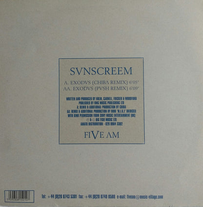 Sunscreem : Exodus '99 (12")