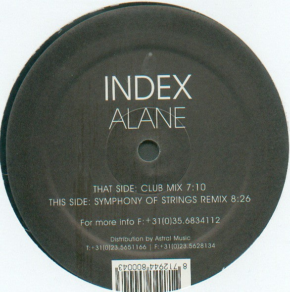Index (2) : Alane (12")