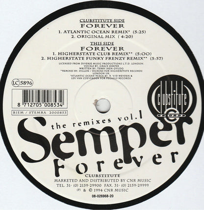 Semper : Forever (The Remixes Vol. 1) (12")