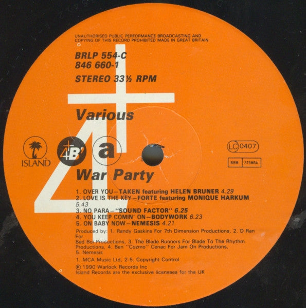Various : 4th+B'way Present Warparty (2xLP, Comp, P/Mixed)