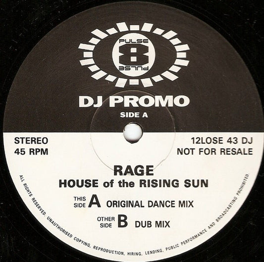 Rage : House Of The Rising Sun (12", Promo)