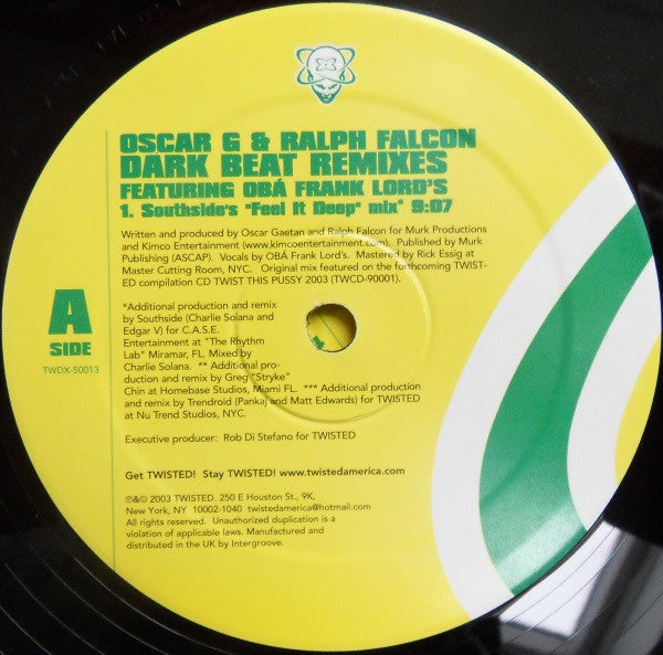 Oscar G & Ralph Falcon : Dark Beat (Remixes) (2x12")