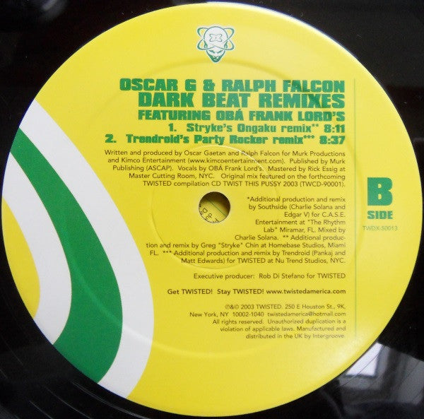 Oscar G & Ralph Falcon : Dark Beat (Remixes) (2x12")