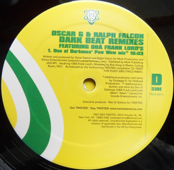 Oscar G & Ralph Falcon : Dark Beat (Remixes) (2x12")