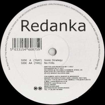 Redanka : Sonic Strategy / No Frills (12")