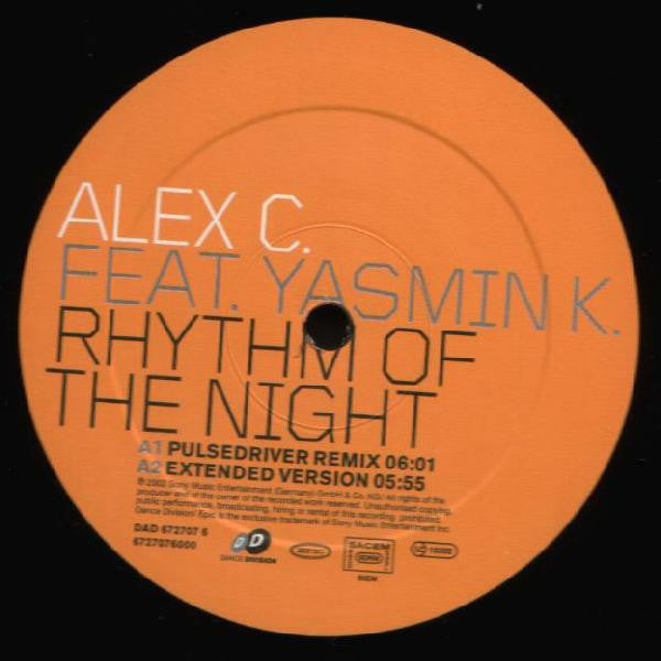 Alex C. Feat. Yasmin K. : Rhythm Of The Night (12")