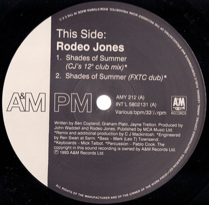Rodeo Jones : Shades Of Summer Remixes (12")