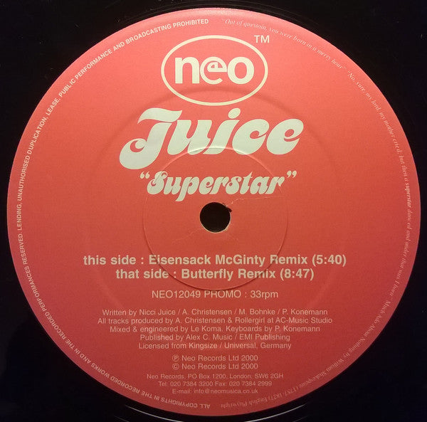 Juice (2) : Superstar (12", Promo)