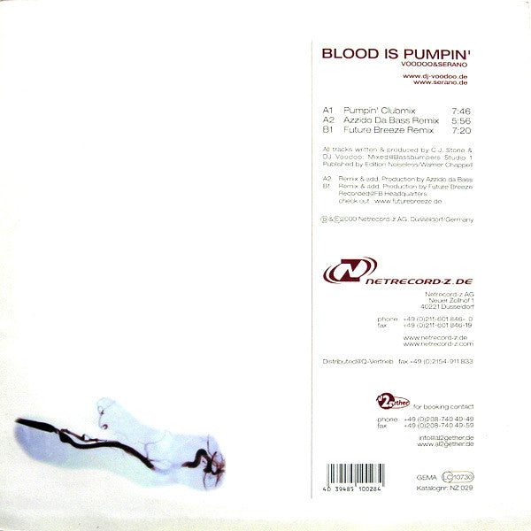 Voodoo & Serano : Blood Is Pumpin' (12")