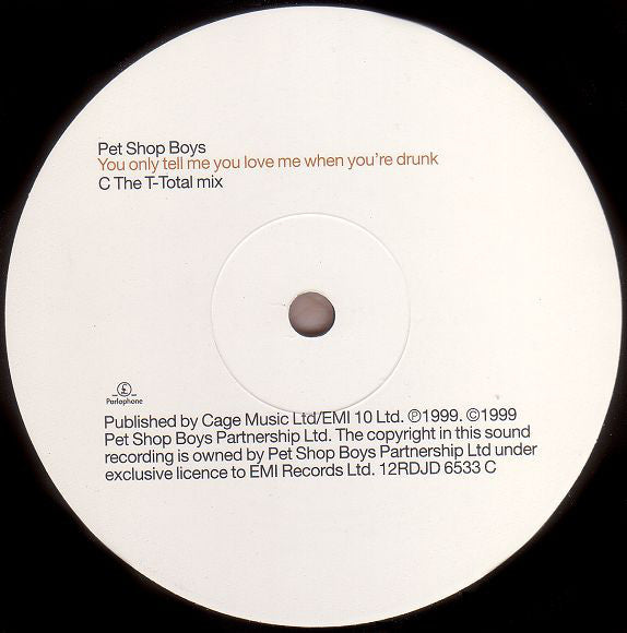 Pet Shop Boys : Drunk (The Brother Brown Mixes / The T-Total Mix / The Attaboy Mix) (2x12", Promo)