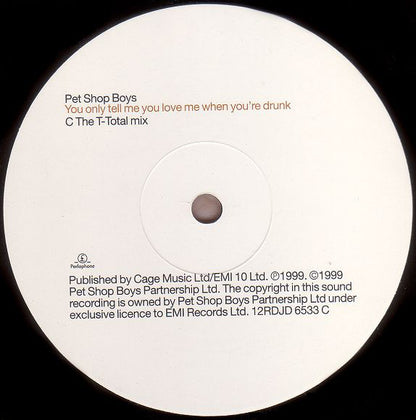 Pet Shop Boys : Drunk (The Brother Brown Mixes / The T-Total Mix / The Attaboy Mix) (2x12", Promo)