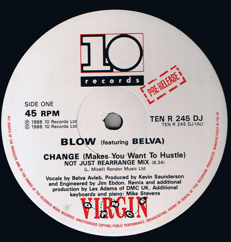 Blow Featuring Belva : Change (Makes You Want To Hustle) (12", Promo)