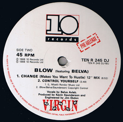 Blow Featuring Belva : Change (Makes You Want To Hustle) (12", Promo)