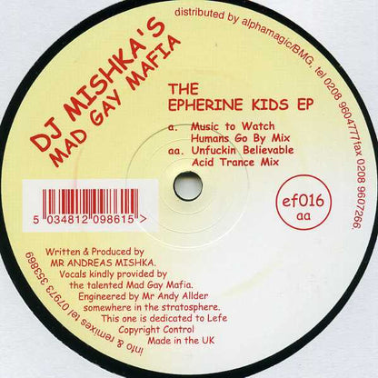 DJ Mishka's Mad Gay Mafia* : The Epherine Kids EP (12", EP)