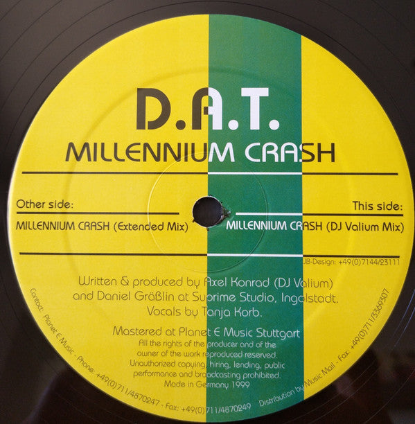 D.A.T. : Millennium Crash (12")