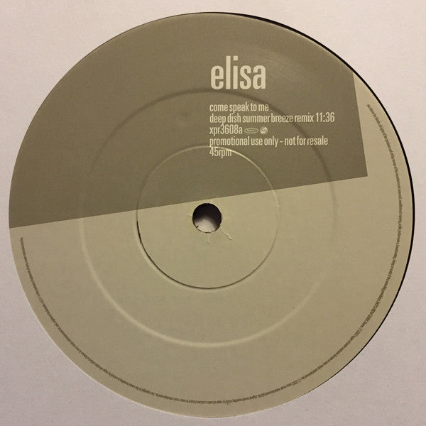 Elisa : Come Speak To Me (12", Promo)