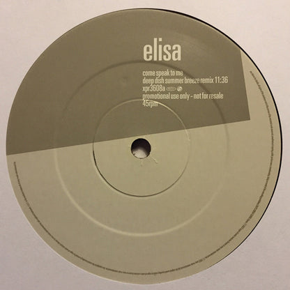 Elisa : Come Speak To Me (12", Promo)