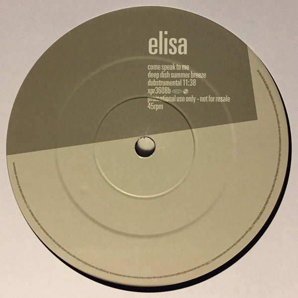 Elisa : Come Speak To Me (12", Promo)