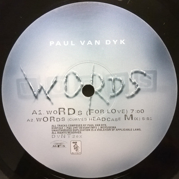 Paul van Dyk Featuring Toni Halliday : Words (12", Single)