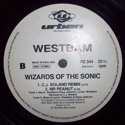 Westbam : Wizards Of The Sonic (12", Single)