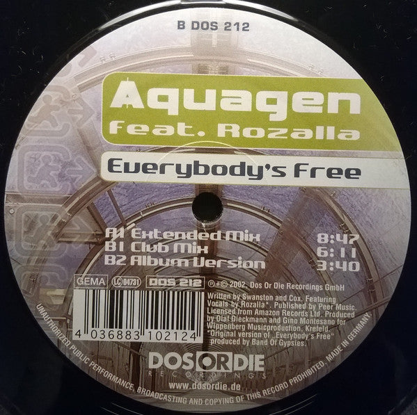Aquagen Feat. Rozalla : Everybody's Free (12")