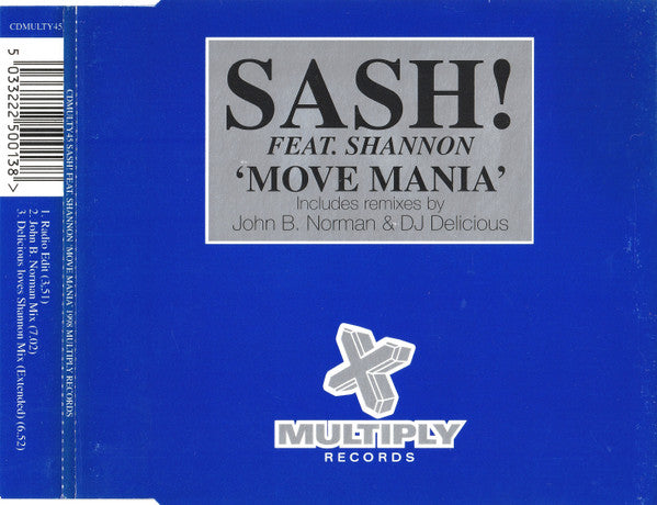 SASH! Feat. Shannon : Move Mania (CD, Single)