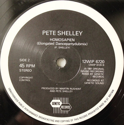 Pete Shelley : Homosapien / Love In Vain (12", Single, RE, Gen)