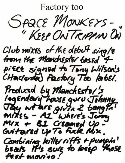 The Space Monkeys : Keep On Tripping On  (12", W/Lbl)