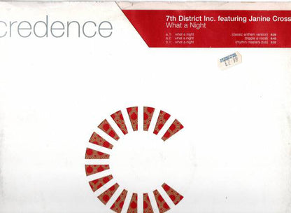 7th District Inc. Featuring Janine Cross : What A Night (12")