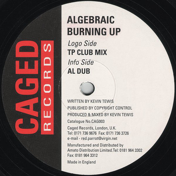 Algebraic : Burning Up (12")