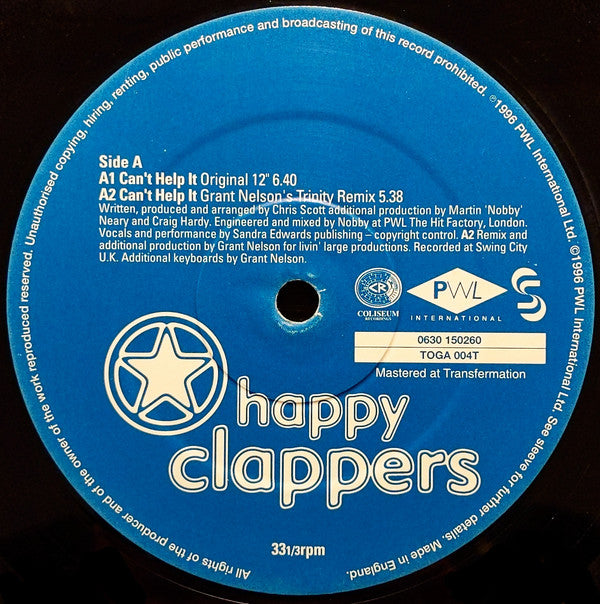 Happy Clappers : Can't Help It (12")