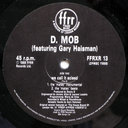 D-Mob* Featuring Gary Haisman : We Call It Acieeed 'Living Beat Remix' (12")