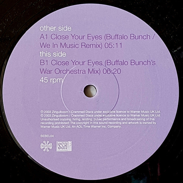 Bebel Gilberto : Close Your Eyes (12")