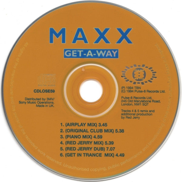 Maxx : Get-A-Way (CD, Single)