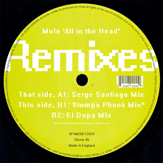 Mula : All In The Head (Remixes) (12")
