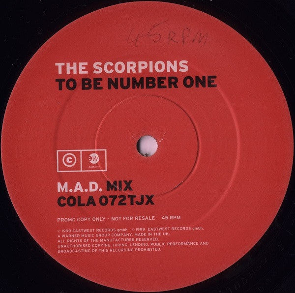 The Scorpions* : To Be Number One (12", S/Sided, Promo)