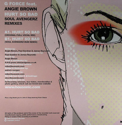 G Force (4) Feat. Angie Brown : Hurt So Bad (12")