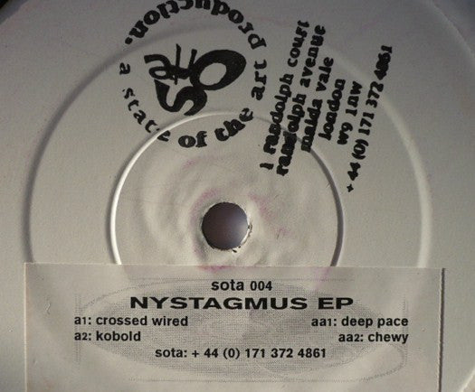 Dave Jarvis / T. Whitmarsh / R. Adams : Nystagmus EP (12", W/Lbl)