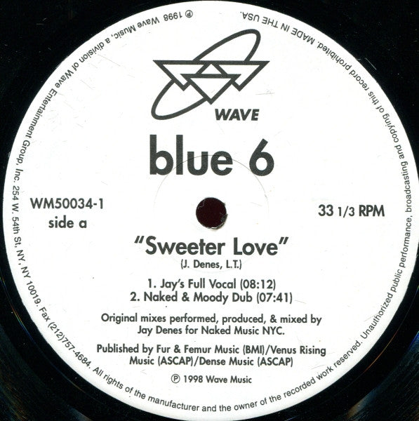Blue 6* : Sweeter Love (12")