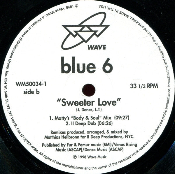 Blue 6* : Sweeter Love (12")
